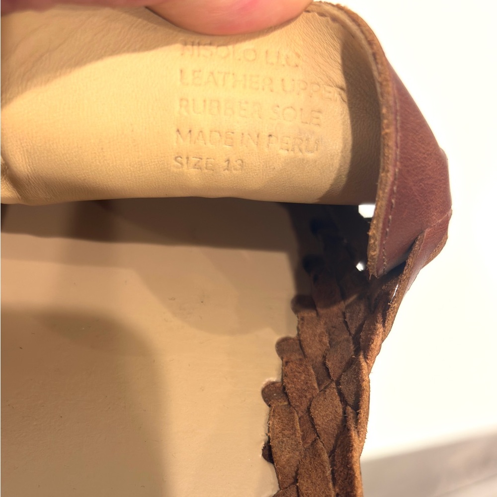 NISOLO Men's Huarache Brown Leather Sandals Slip on Made in Peru NEW - Picture 8 of 12